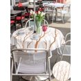 thumbnail image 5 of Outdoor Tablecloths with Umbrella Hole & Zipper, Orange Branches Round Tablecloths 60 Inch, Modern Abstract Art Forest Silhouettes Waterproof Table Cloth, Patio/Pool/Picnic Table Covers, 5 of 8