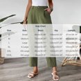thumbnail image 4 of ClodeEU Women's High Waisted Elastic Waist Tapered Cropped Pants,Casual Trousers with Pockets Army Green,Women's Plus L, 4 of 9