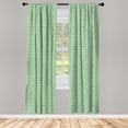 thumbnail image 4 of Ambesonne Geometric Window Curtains, Lattice Square and Stripe, Each 28" W x 63" L, Indigo and Warm Taupe, 4 of 4