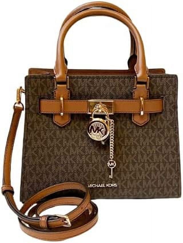 Michael Kors Hamilton Medium Satchel Crossbody Black Pebbled