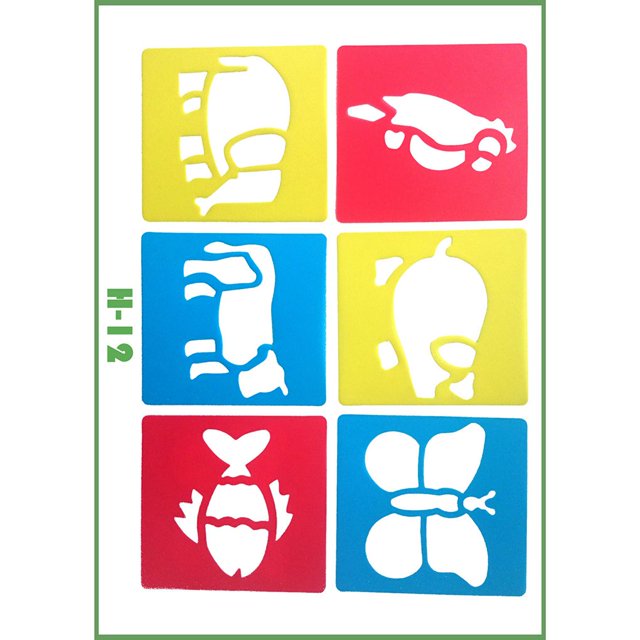 Children drawing Pattern with Different Shape Environmental PP Stencil for School Children Painting Stencil for School Project