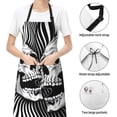 thumbnail image 6 of Naloa Psychedelic Skull Illusion Art Apron Kitchen Aprons with Pockets for Women Men Chef, 6 of 8