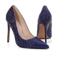 thumbnail image 2 of XIMIN Women's Pumps Closed Toe Sexy High Heels Pointed Stiletto Heel Evening Party Wedding Comfortable Dress Shoes Classic Office Shoes (6.5, Blue), 2 of 6