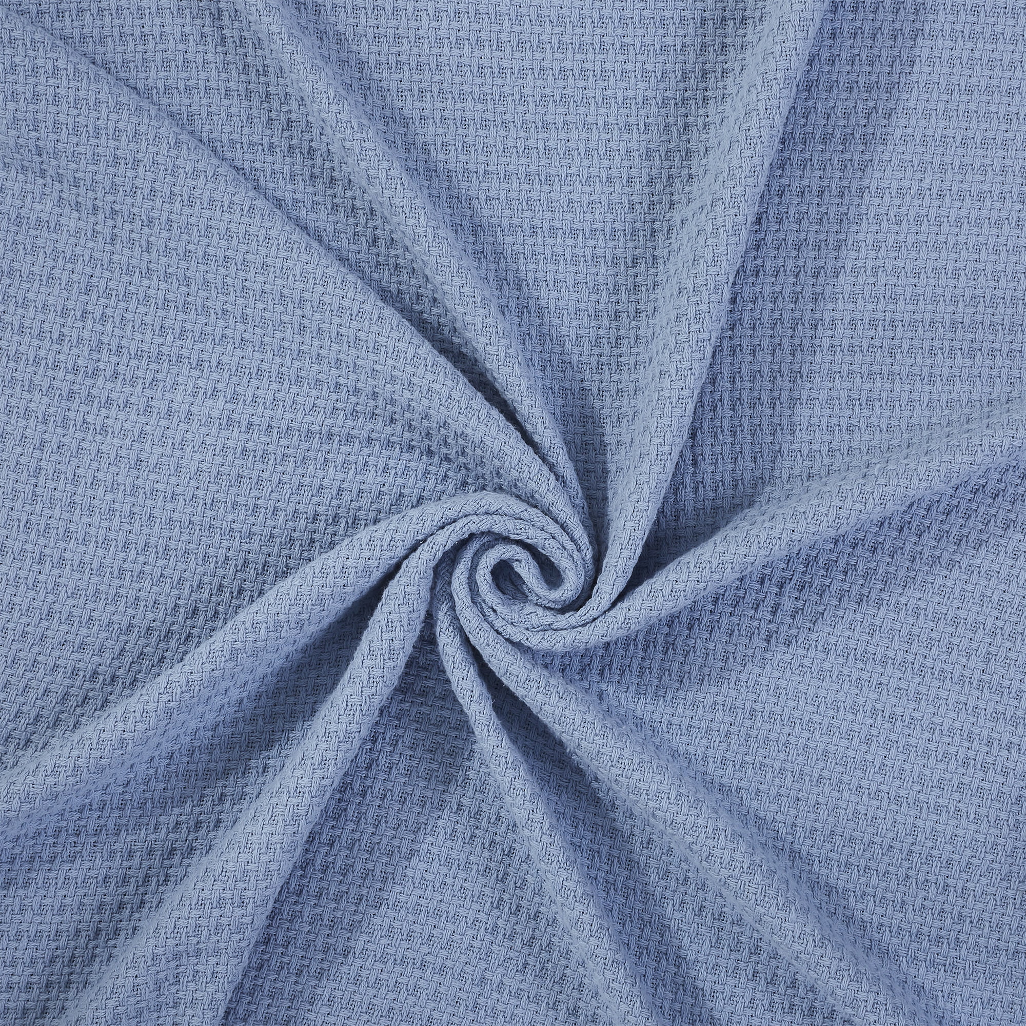 Modern Thread Blue Waffle Weave 100% Cotton Adult Thermal Blanket, Twin