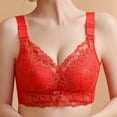 thumbnail image 3 of Wireless Bralette Women Padded Bra Feature V-Neck Soft Bra Style W-1447 Red L, 3 of 3