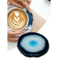 thumbnail image 2 of Ludlz Agate Beverage Coasters - Coffee Bar natural stone coasters, unique crystal-like coasters, heat-resistant, anti-slip and absorbent (purple, round), 2 of 6