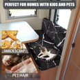 thumbnail image 5 of Aplkyhs Black Marble RV Dinette Cushions Stretchable Camper Decor Washable Sofa Covers for 2 Cushion Couch Universal Furniture Covers for Sofa and Loveseat, 5 of 7