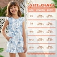 thumbnail image 6 of ZIATUBLE4S Light Blue Watercolor Camo Print Girls Summer Short Jumpsuits Flutter Sleeves One-Piece Romper Soft Comfort Kids Casual Playsuit with Pockets for 11-12 Y, 6 of 6