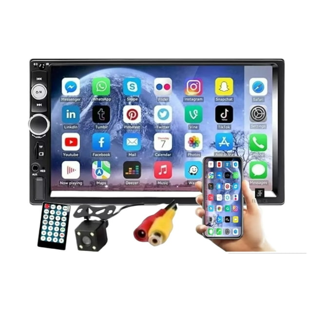 Cámara Bluetooth con pantalla táctil para radio de coche de 7 pulgadas con accesorios