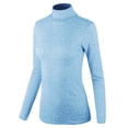 thumbnail image 2 of A2Y Women's Casual Ribbed Long Sleeve Turtle Neck Top Shirts Ocean Blue L, 2 of 5