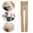 thumbnail image 3 of Medias para mujer, mallas elásticas con forro polar translúcido falso, pantalones elásticos ajustados y cálidos para invierno, 3 of 5