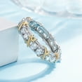 thumbnail image 3 of Trayknick Exquisite Dual Color X Ring Platinum Plated Rhinestone Women Jewelry Accessories US 9, 3 of 6