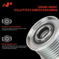 thumbnail image 3 of A-Premium Alternator Freewheel Clutch Pulley Compatible with Nissan X-Trail 2011 2012 2.5L, 7 Grooves Clockwise, 3 of 5