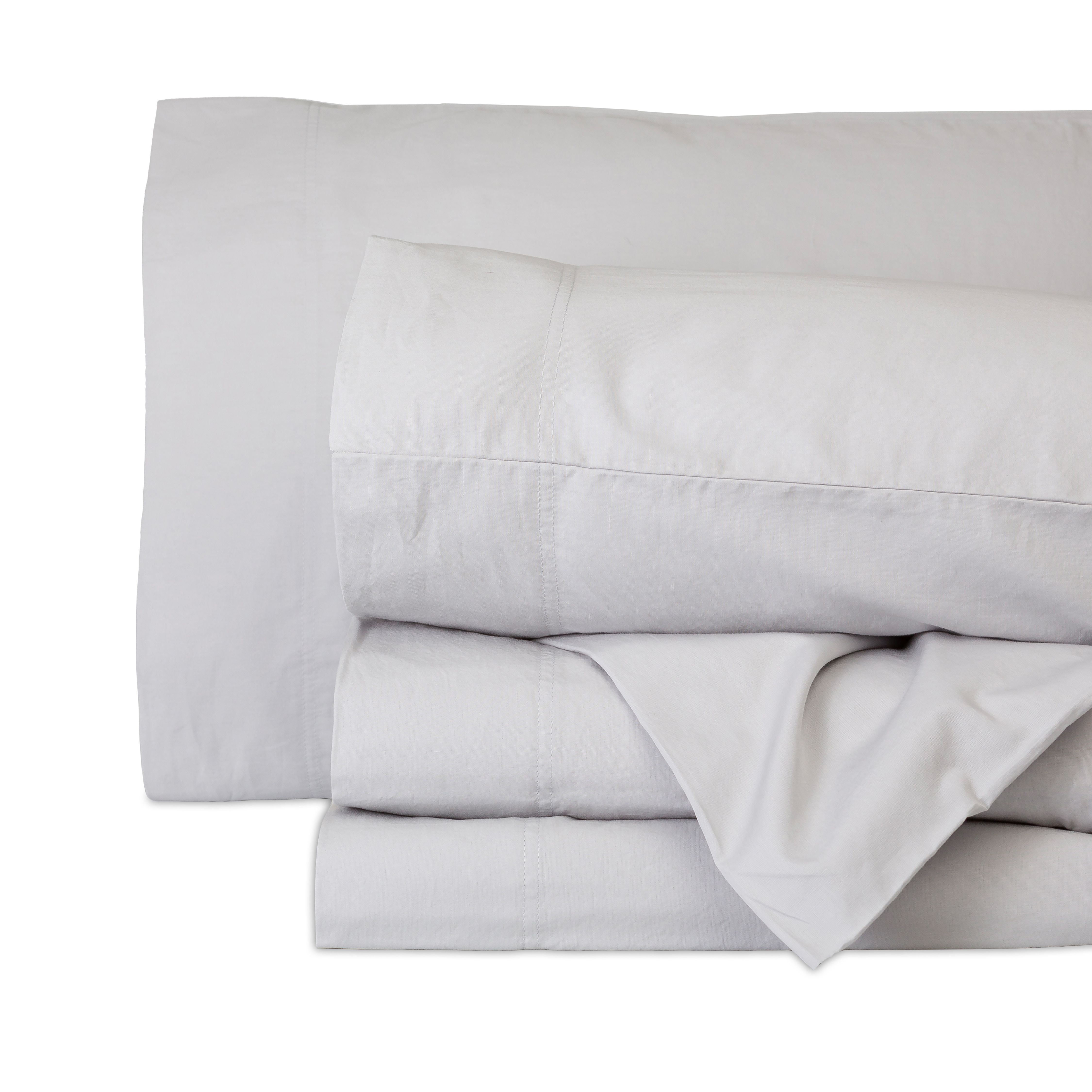 Better Homes & Gardens Cotton Percale 300 Thread Count Sheet Set, Full, Silver, 4-Pieces