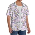 thumbnail image 4 of Wukai Purple Rabbit Men's Casual Short-Sleeve Button Down Shirt - Lightweight Summer Dress Shirt for Daily Wear-3X-Large, 4 of 7