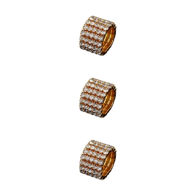 Anillo de amistad Minnieouse con diamantes brillantes dorado 5 filas
