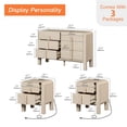 thumbnail image 3 of WAMPAT 6 Drawer Dresser and Nightstand Sets for Bedroom, 3 Pcs Bedroom Set，Night Stand Set of 2, Double Dresser with Curved Profile Design, Wood Chest of Drawers Mid Century Storage Cabinet Set, 3 of 10