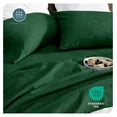 thumbnail image 5 of Full XL Sheet Set - Luxury 1800 Ultra-Soft Microfiber Full Extra Long Sheets - Double Brushed - Deep Pockets - Easy Fit - 4 Piece Set - Bed Sheets (Full XL, Heathered Forest Green), 5 of 8