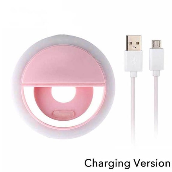 Zeeyh USB Charging Selfie Ring Led Lamp for iPhone Samsung Xiaomi Phone,Pink