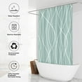 thumbnail image 2 of Light Green Shower Curtain for Bathroom with Hooks Shower Curtain Set,White Stripe Bath Curtains Decorative Shower Curtains Water Repellent Washable, 72x72, 2 of 6
