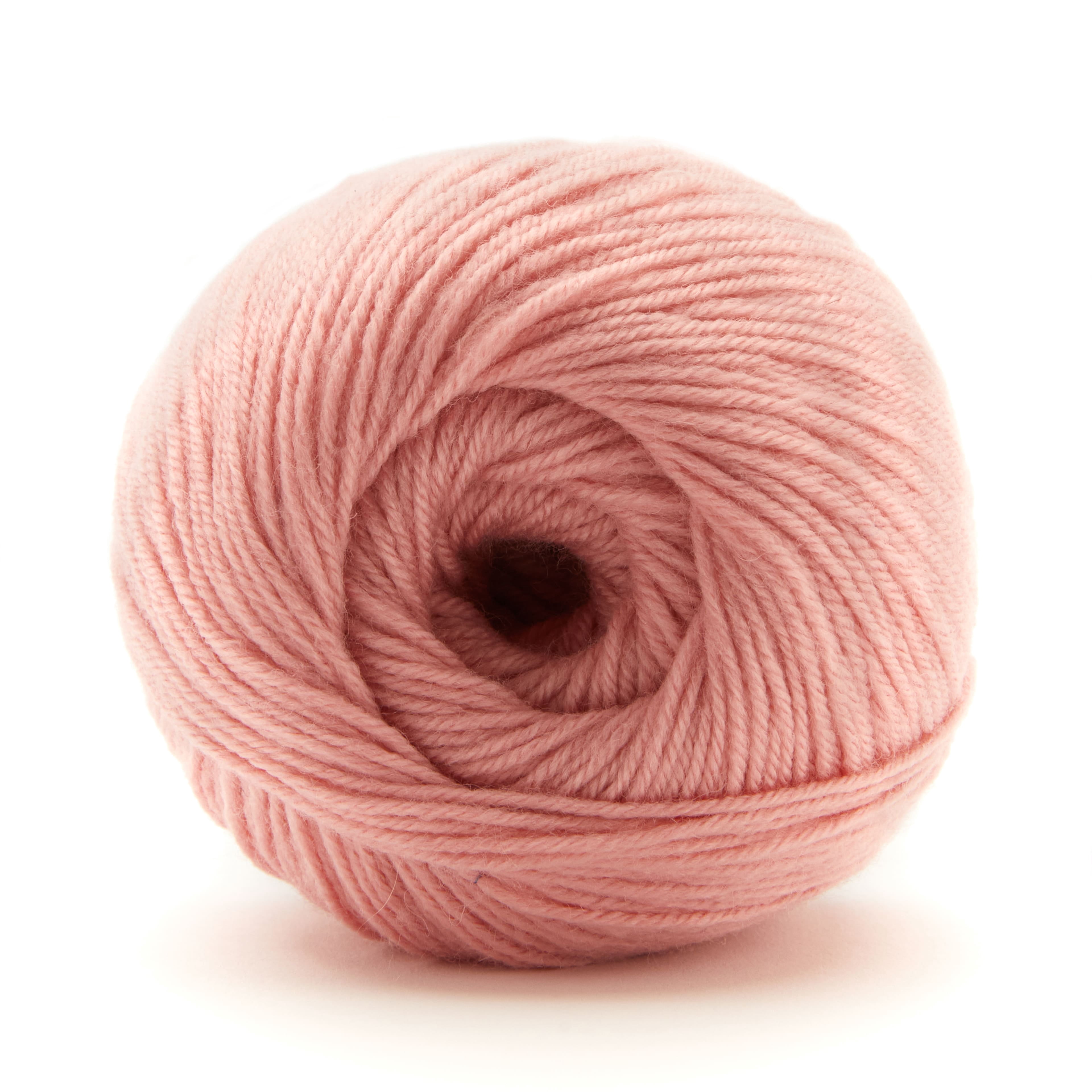 Loops & Threads Bridal Rose Luxe Merino Solid Yarn - Light Weight Yarn for Knitting, Crochet, Weaving, Arts & Crafts, 15 Pack