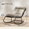 thumbnail image 3 of Outsunny Outdoor Rocking Chair w/ Cushion, Oversized Patio Chair, Khaki, 3 of 10