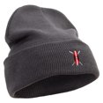 thumbnail image 4 of Red Raft Sign Embroidered 12 inch Acrylic Cuffed Long Beanie - Charcoal OSFM, 4 of 5