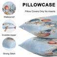 thumbnail image 5 of Throw Pillow Covers 16x16 Inch Set of 2, Blue Coastal Waterproof Outdoor Pillow Covers, Summer Nautical Beach Conch Starfish Coral Decorative Cushion Pillowcases for Couch, Sofa, Bed, Garden, Patio, 5 of 9