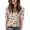 14# Beige, variant on Womens Summer Boho Tops Casual V Neck Hip Length Tops Half Sleeve Blouses Floral Print Shirt Flowy Vacation Clothes Black S