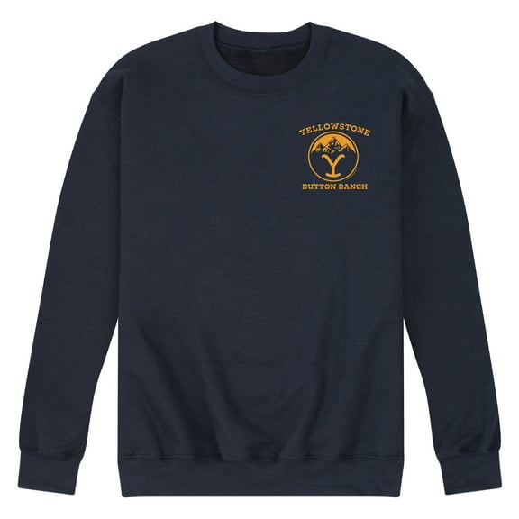 Yellowstone - Circular Lock 86 Left Chest - Men's Crew Neck Fleece Pullover