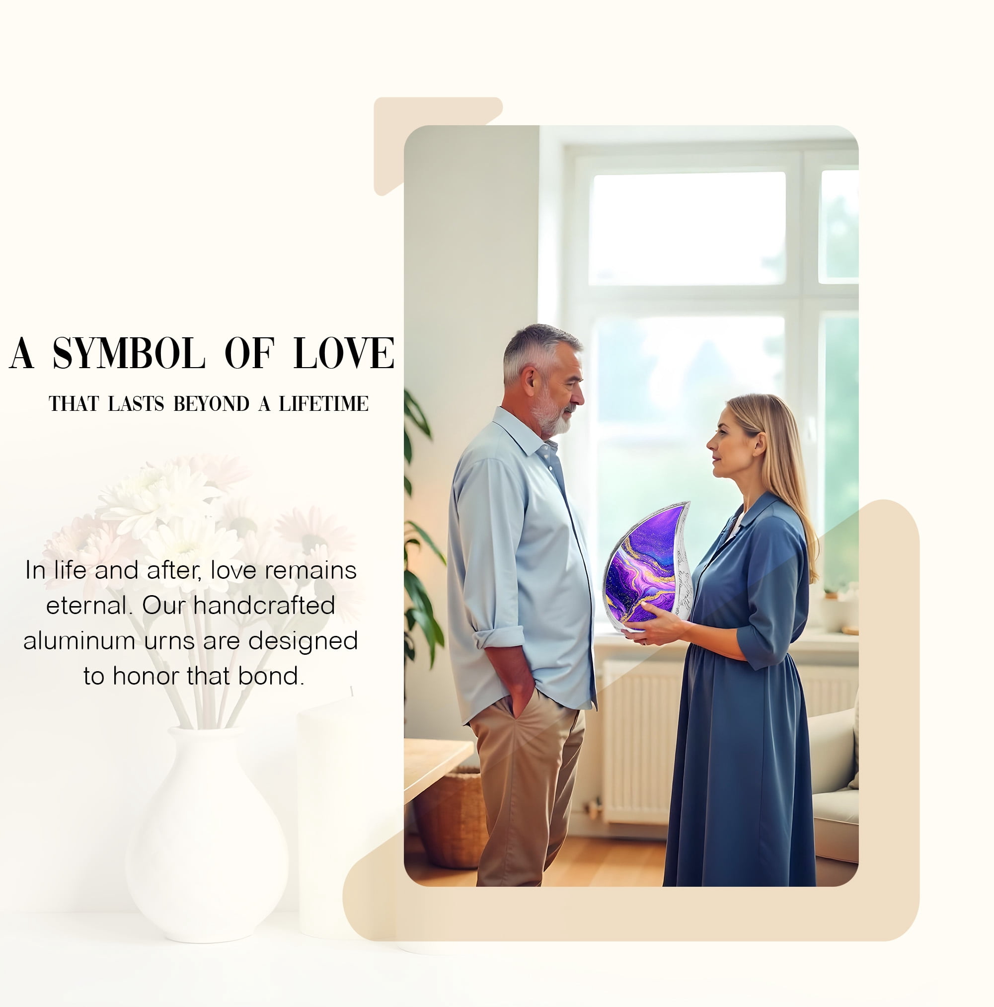 Purple And Gold Pattern Large Urns For Human Ashes Adult Female - Cremation Urn For Ashes Adult Women - Decorative Ash Urns - Memorial Gifts For Funeral Urn 10Inch & 200 Cubic Inches Capacity