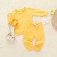 thumbnail image 4 of Girls Long Sleeves Tshirts Newborn Toddle Baby Kid Boys Girls Pullover Tops+Pants Set Outfits Clothes Baby Girl Tops Yellow 90, 4 of 9