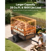 VEVOR Garden Utility Trailer, 28 Cu. ft & 1800lbs, Tow Behind Steel Dump Cart with Removable Rear Panel, Yard Trailers for ATV, UTV