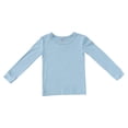 thumbnail image 3 of Boys' Solid Color Pajama Set, Kids 2-Piece Long Sleeve Top and Pants Loungewear, Soft Comfortable Home Wear Sleepwear for Toddlers and Children, Casual Indoor Outfit Sky Blue, 3 of 7