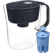 Brita Soho 6-Cup Black Water Filter Pitcher with Elite Filter, Reduces Lead