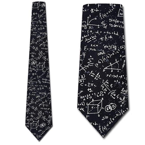 Math Ties Mens Equation Necktie Education Tie by Three Rooker
