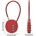 thumbnail image 2 of 3-digit Travel Combination Lock Zinc Alloy Cable Padlock Backpacks Security Lock Wire Rope Luggage Lock Weather-proof, 2 of 7