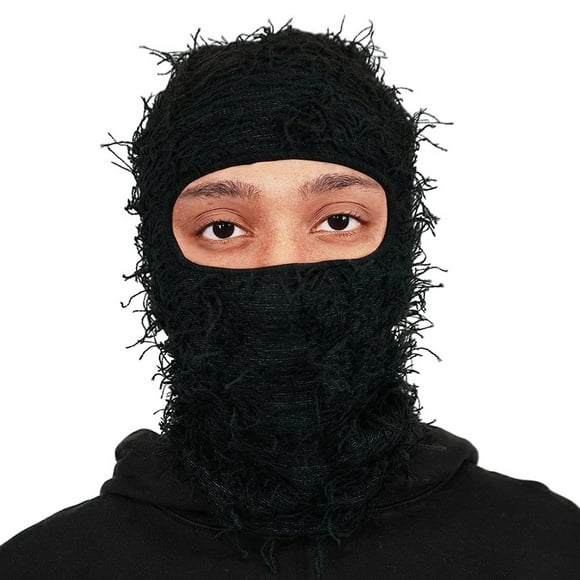 Distressed Balaclava Ski Mask for Men and Women - Knitted Balaclava Distressed Windproof Shiesty Full Face Mask Cold Weather