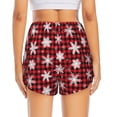 thumbnail image 2 of Lsque Snowflake red plaid Printed Women's Running Shorts with Liner Pockets,Elastic Quick Dry Workout Athletic Gym Yoga Shorts,Womens High Waist Shorts-, 2 of 9
