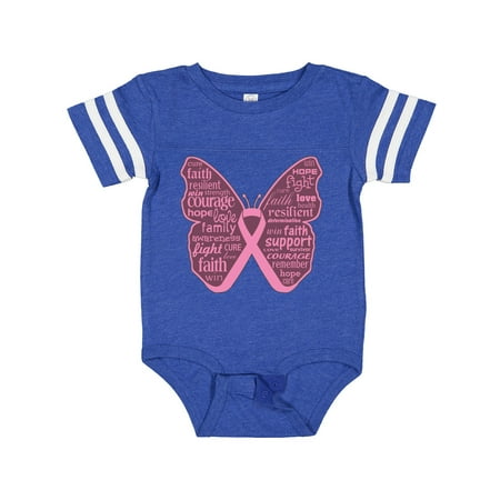 

Inktastic Breast Cancer Butterfly Collage of Words Gift Baby Girl Bodysuit