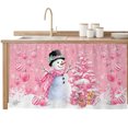 thumbnail image 2 of Pink Christmas Cabinet Curtain 28"Wx51"L,Dustproof Storage Cabinet Curtain with Self Adhesive Tape,Snowman Xmas Tree Ball Gifts Winter Tall Pantry Cover Drape for Kitchen,Laundry Room,Utility Closet, 2 of 9