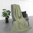 thumbnail image 6 of Kathy Ireland Oversized Chenille Polyester Fringed Basket Throw - Sage - 50” X 70”, 6 of 6