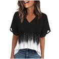 thumbnail image 2 of Short Sleeve Blouses for Women Dressy Casual,Womens Tops Casual Short Sleeve V Neck Summer T Shirts Fashion Spring Clothes, 2 of 7