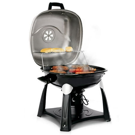 Uniflame 225 sq. inch Premium Portable Kettle Charcoal Grill, Black w/ Stainless Steel Lid