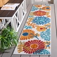 thumbnail image 2 of SAFAVIEH Cabana Garnet Floral Indoor/Outdoor Runner Rug, Creme/Red, 2' x 10', 2 of 17