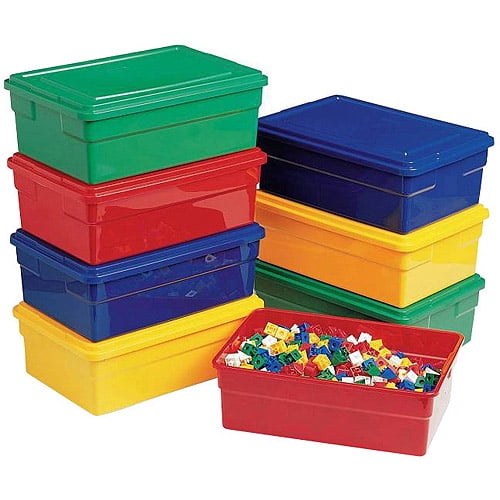 Childcraft Storage Box with Lid, 16"L x 11"W x 6"H