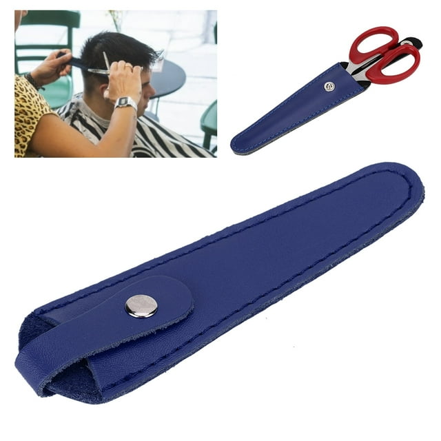 Housses de Ciseaux en Cuir, Étui de Protection en Pu pour Ciseaux Accessoires de Coiffure Personnalisés avec Fermeture Éclair pour Ranger les Ciseaux Réguliers