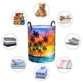 thumbnail image 6 of PHELIKA Palm Trees Silhouette At Sunset 02 Laundry Basket 65L Large Foldable Round For Dirty Clothes Toy Storage, 6 of 6