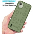 thumbnail image 4 of Case with Clip for Nokia C110 Phone, Nakedcellphone Rugged Shield Cover and [Rotating Ratchet] Belt Hip Holster [Matte Grip Texture] - Olive OD Green, 4 of 10