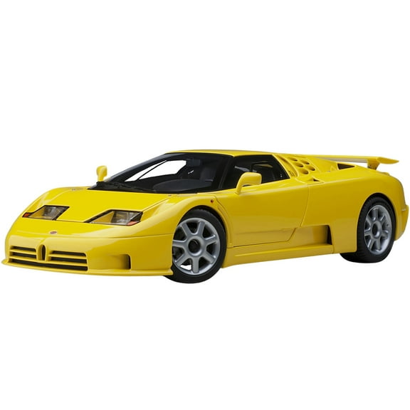 Bugatti EB110 SS Super Sport Giallo Bugatti Yellow with Silver Wheels 1/18 Model Car by Autoart